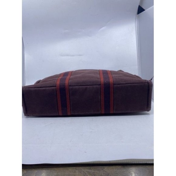 Hermes Toile Fourre Tout Mm Burgundy Fabric Tote - Picture 3 of 10